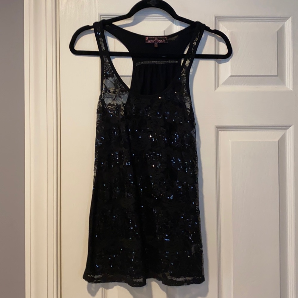 Almost Famous Lace and sequin tank